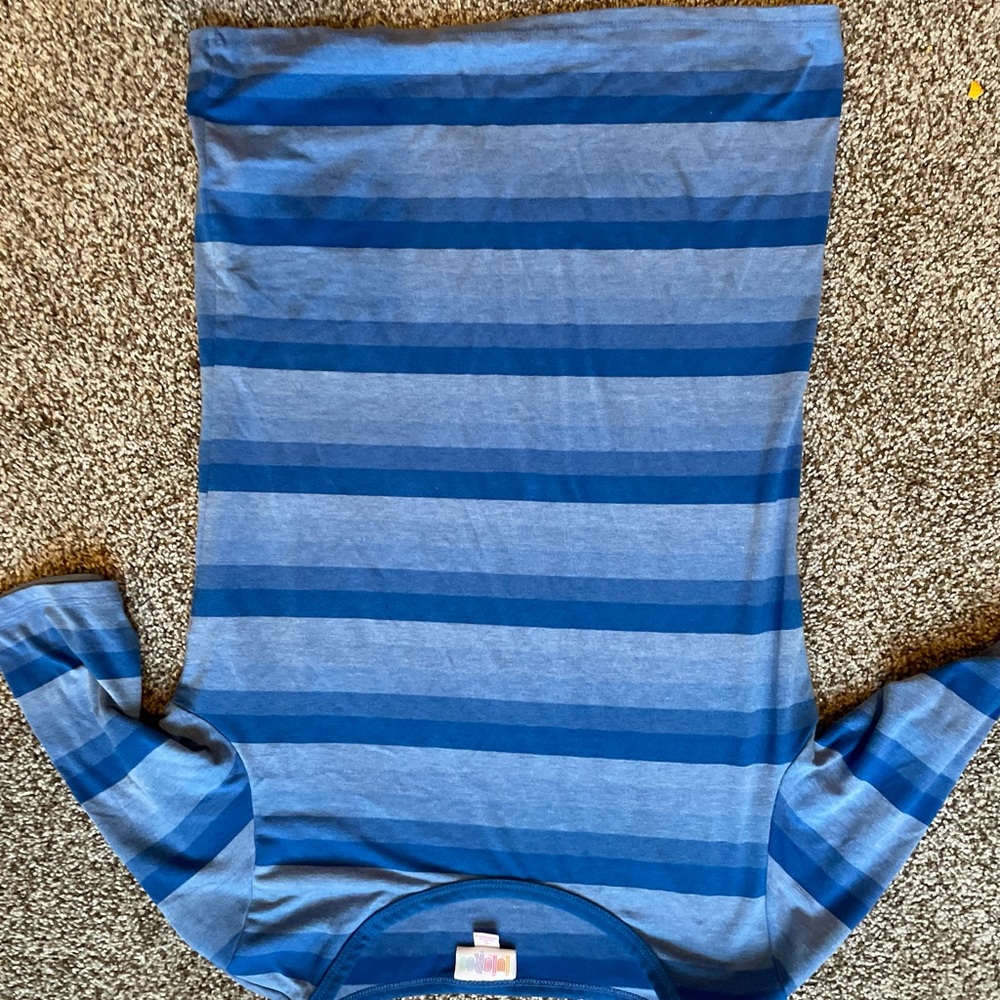 Lularoe blue stripped shirt